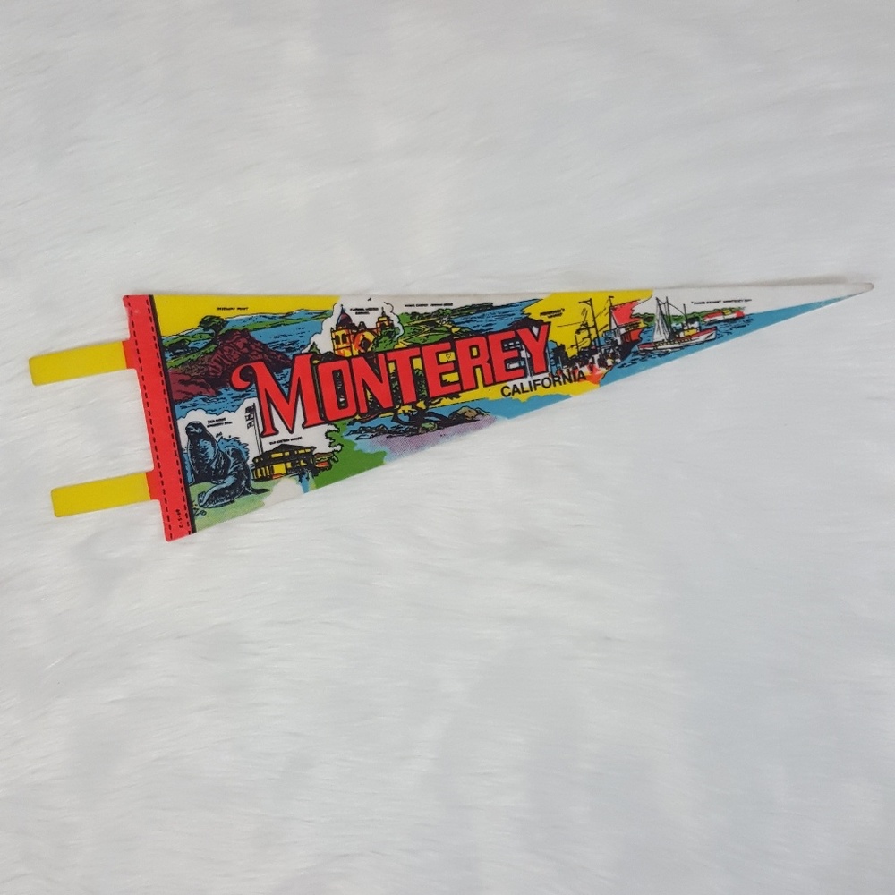 Vtg Travel Souvenir Pennant Monterey California - Picture 1 of 7